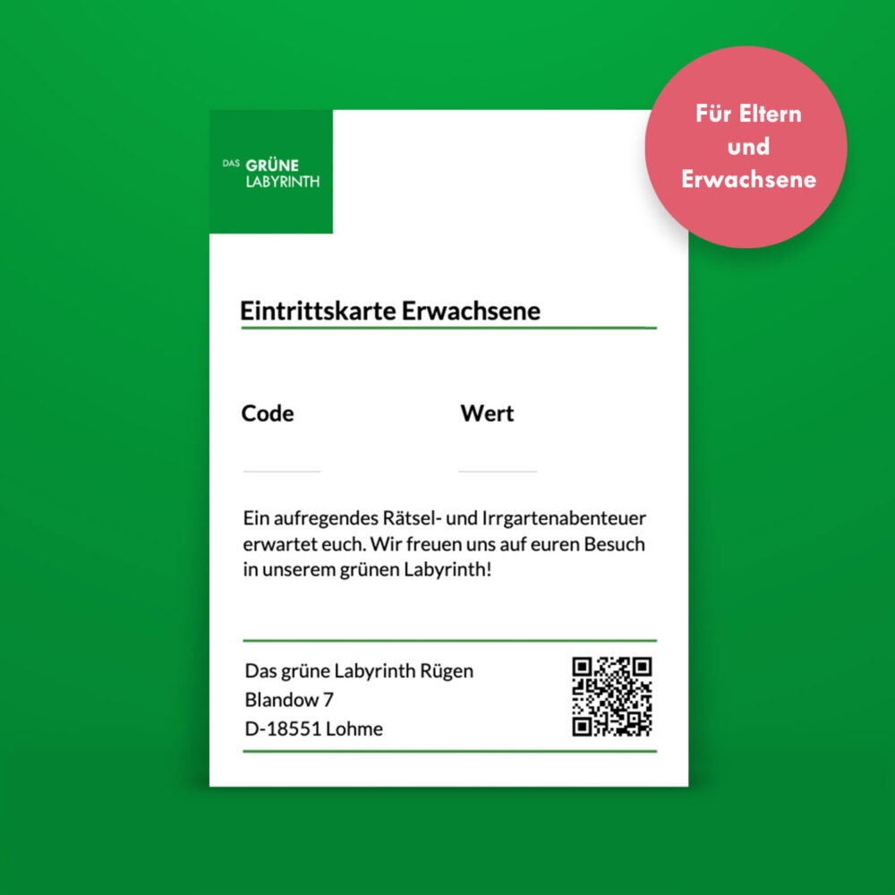 1x Eintrittskarte Maislabyrinth Rügen - Erwachsene