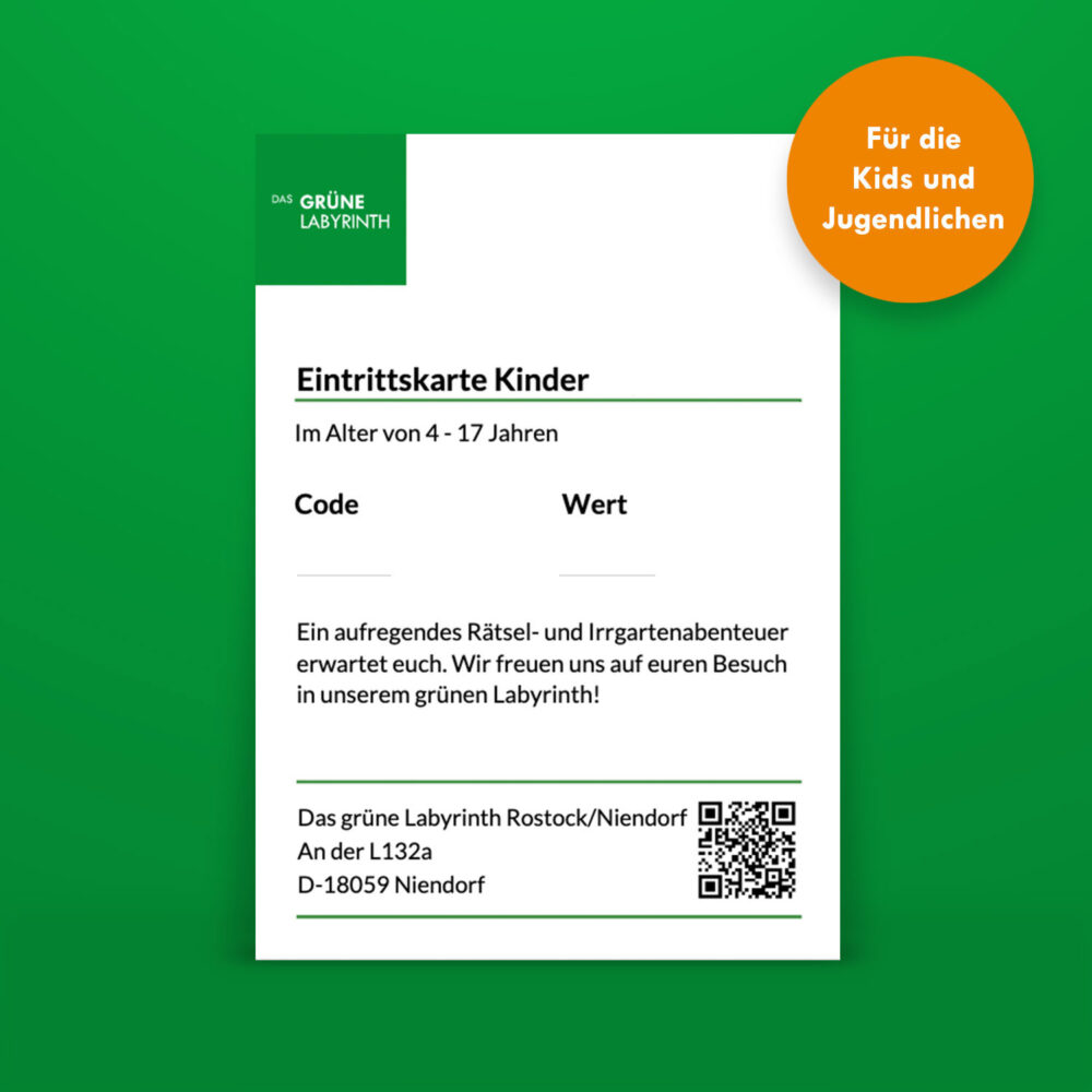 1x Eintrittskarte Maislabyrinth Rostock - Kinder