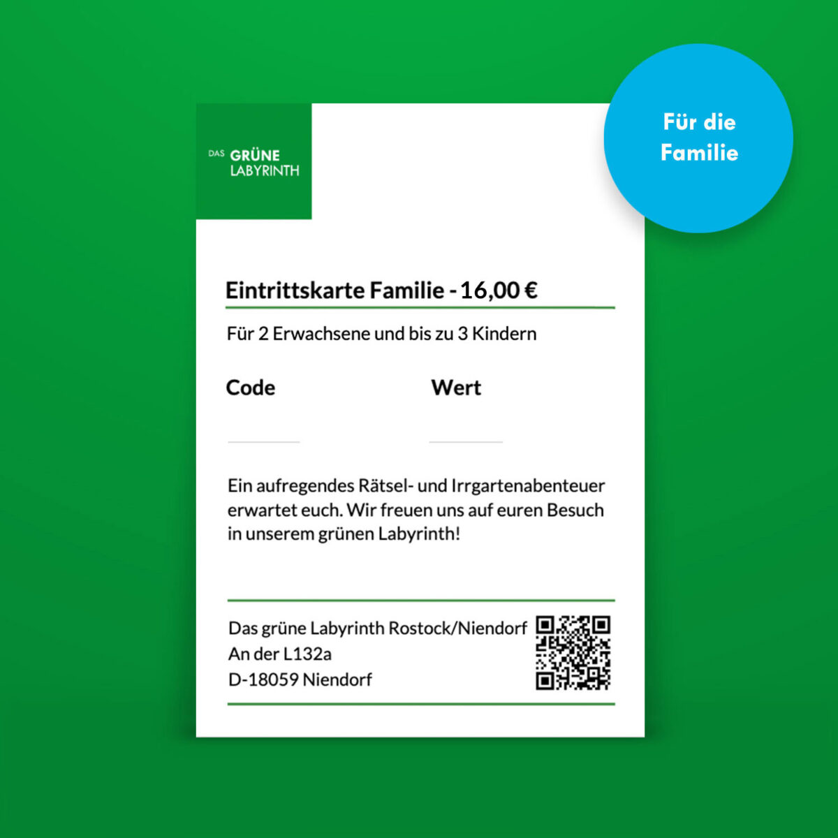 1x Eintrittskarte Maislabyrinth Rostock - Familie