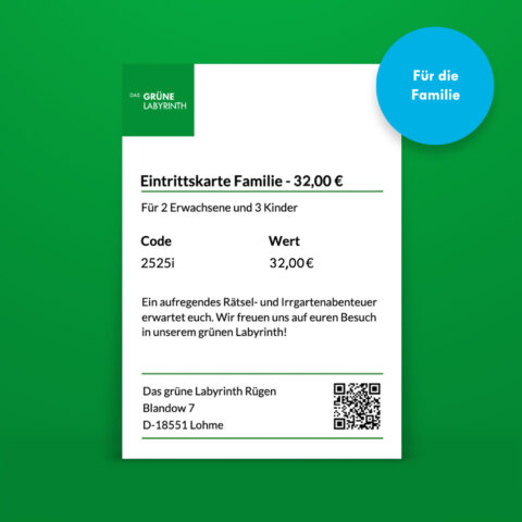 1x Eintrittskarte Maislabyrinth Rügen - Familie